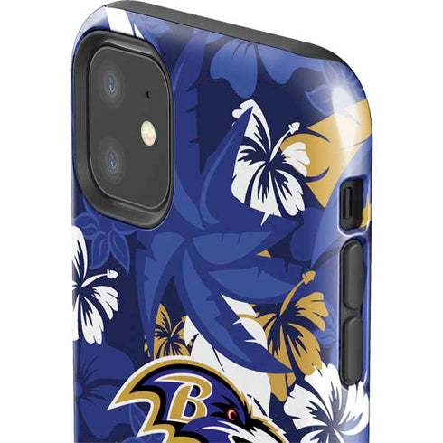 NFL Baltimore Ravens Tropical Print iPhone 11 Impact Case