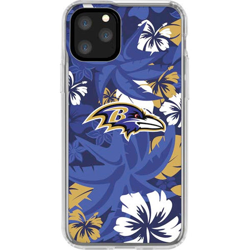 NFL Baltimore Ravens Tropical Print iPhone 11 Pro Clear Case