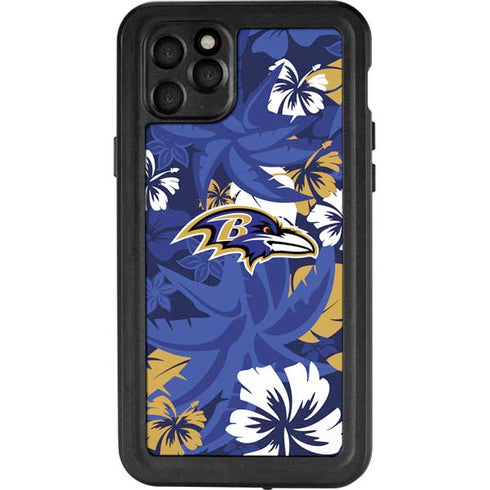 NFL Baltimore Ravens Tropical Print iPhone 11 Pro Max Waterproof Case