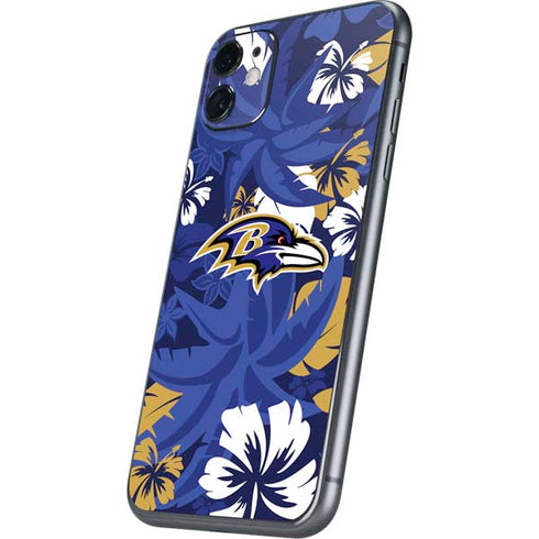 NFL Baltimore Ravens Tropical Print iPhone 11 Skin