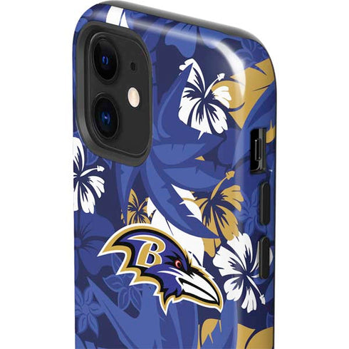 NFL Baltimore Ravens Tropical Print iPhone 12 Impact Case