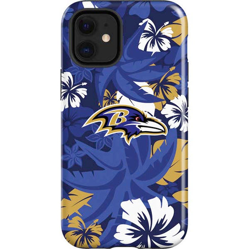 NFL Baltimore Ravens Tropical Print iPhone 12 Mini Impact Case