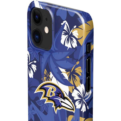 NFL Baltimore Ravens Tropical Print iPhone 12 Mini Lite Case