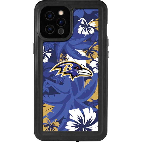 NFL Baltimore Ravens Tropical Print iPhone 12 Pro Max Waterproof Case