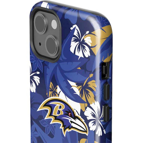NFL Baltimore Ravens Tropical Print iPhone 15 Plus Impact Case