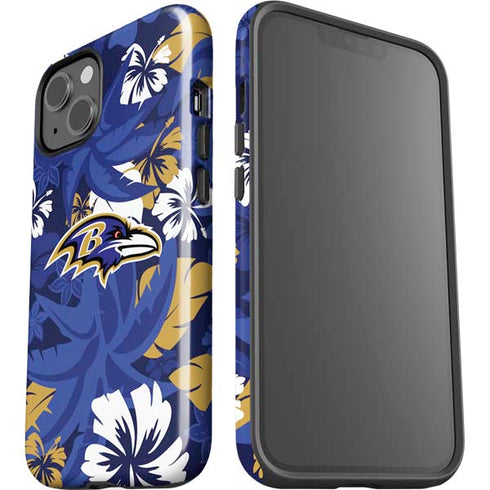 NFL Baltimore Ravens Tropical Print iPhone 15 Impact Case
