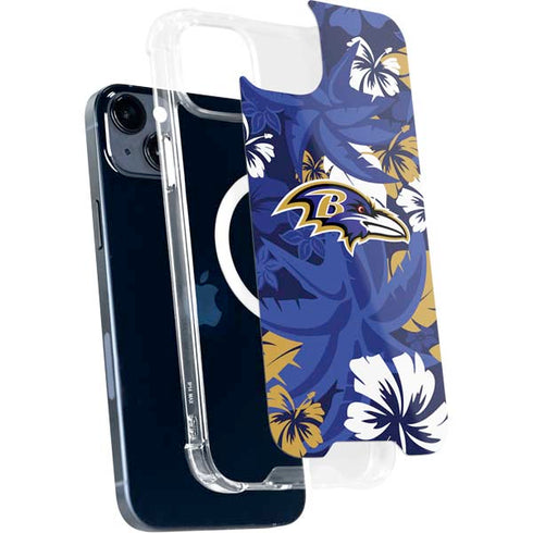 NFL Baltimore Ravens Tropical Print iPhone 15 Plus MagSafe Case