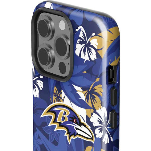 NFL Baltimore Ravens Tropical Print iPhone 15 Pro Impact Case