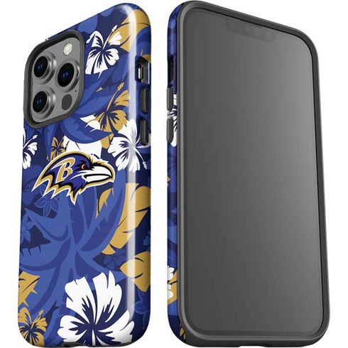NFL Baltimore Ravens Tropical Print iPhone 15 Pro Impact Case