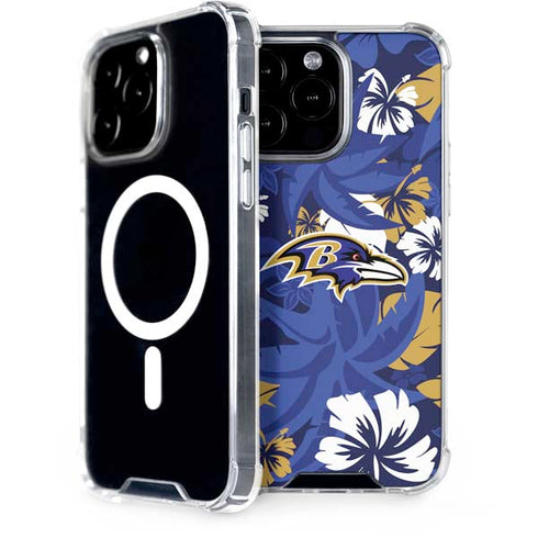 NFL Baltimore Ravens Tropical Print iPhone 15 Pro Max MagSafe Case