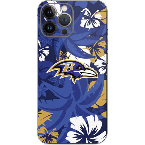 NFL Baltimore Ravens Tropical Print iPhone 14 Pro Max Skin