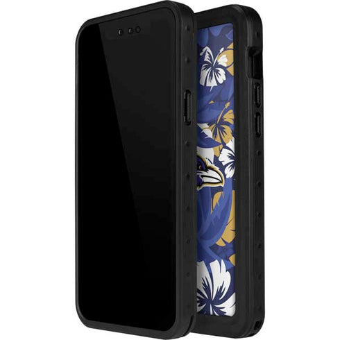 NFL Baltimore Ravens Tropical Print iPhone 14 Pro Max Waterproof Case