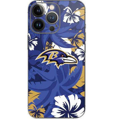 NFL Baltimore Ravens Tropical Print iPhone 15 Pro Skin