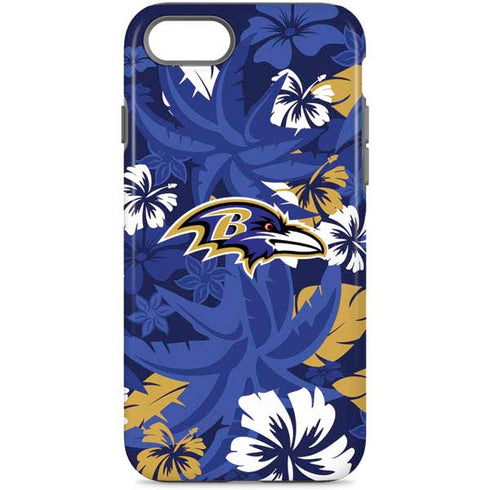 NFL Baltimore Ravens Tropical Print iPhone 8 Pro Case