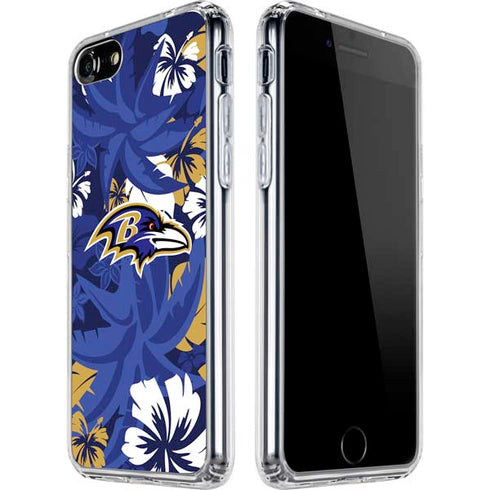 NFL Baltimore Ravens Tropical Print iPhone SE (2nd & 3rd Gen) Clear Case