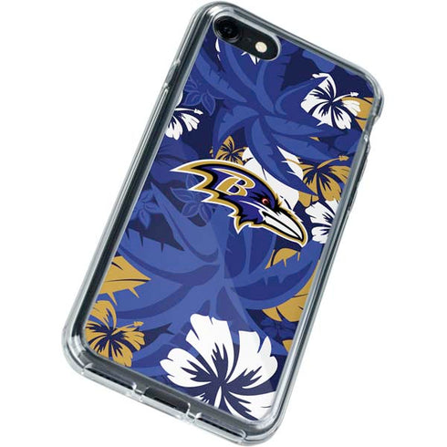 NFL Baltimore Ravens Tropical Print iPhone SE (2nd & 3rd Gen) Clear Case