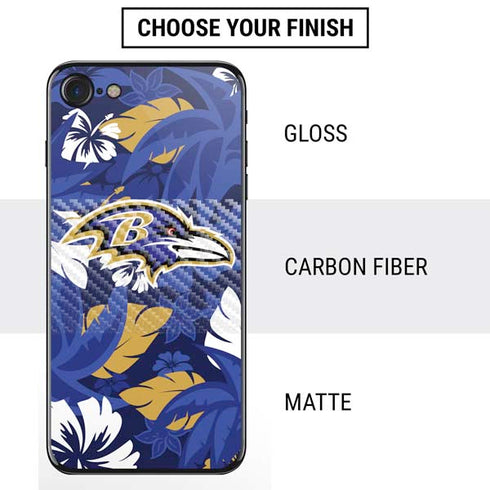 NFL Baltimore Ravens Tropical Print iPhone SE (2nd & 3rd Gen) Skin