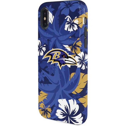 NFL Baltimore Ravens Tropical Print iPhone X Pro Case