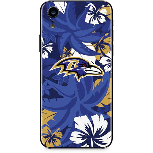 NFL Baltimore Ravens Tropical Print iPhone XR Skin