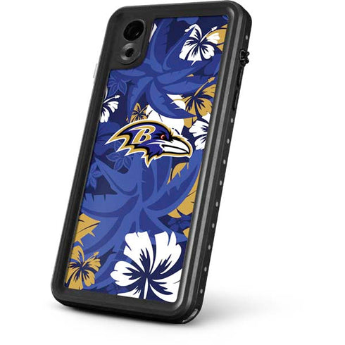 NFL Baltimore Ravens Tropical Print iPhone XR Waterproof Case