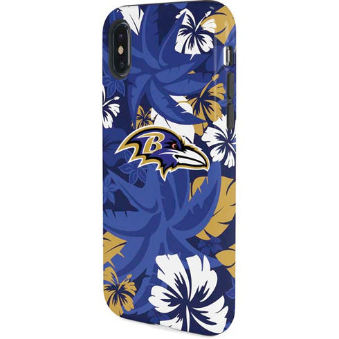 NFL Baltimore Ravens Tropical Print iPhone XS Pro Case