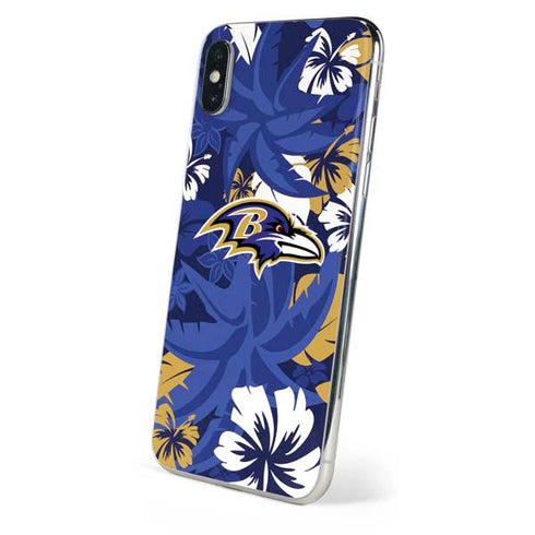 NFL Baltimore Ravens Tropical Print iPhone XS Skin