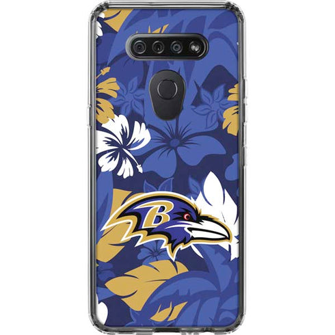 NFL Baltimore Ravens Tropical Print LG K51/Q51 Clear Case