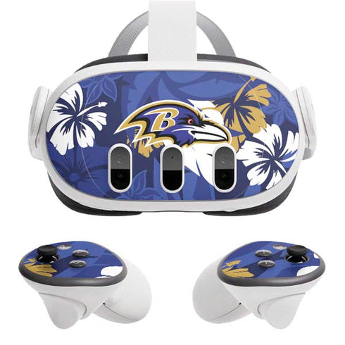 NFL Baltimore Ravens Tropical Print Meta Quest 3 Skin