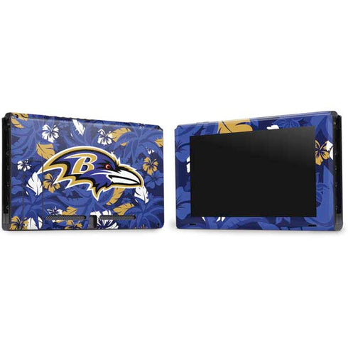 NFL Baltimore Ravens Tropical Print Nintendo Switch Bundle Skin