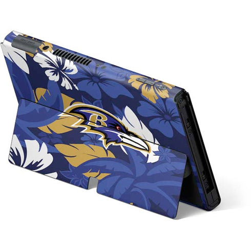 NFL Baltimore Ravens Tropical Print Nintendo Switch OLED (2021) Skin
