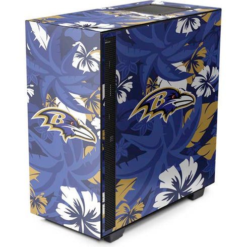 NFL Baltimore Ravens Tropical Print NZXT H510 Compact ATX Mid-Tower Case Skin