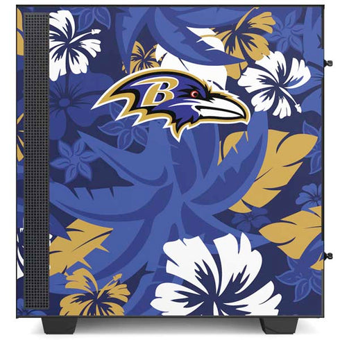NFL Baltimore Ravens Tropical Print NZXT H510 Compact ATX Mid-Tower Case Skin