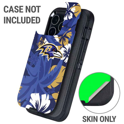 NFL Baltimore Ravens Tropical Print Otterbox Defender iPhone Skin