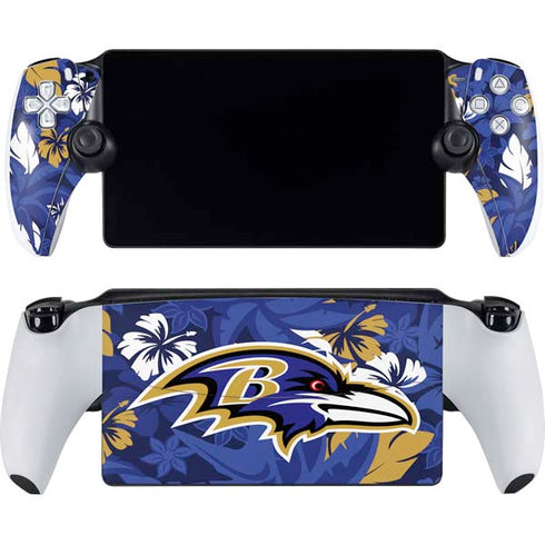 NFL Baltimore Ravens Tropical Print PlayStation Portal Remote Player Skin