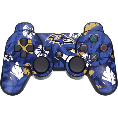 NFL Baltimore Ravens Tropical Print PS3 Dual Shock wireless controller Skin