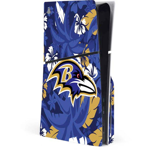 NFL Baltimore Ravens Tropical Print PS5 Slim Disk Console Skin
