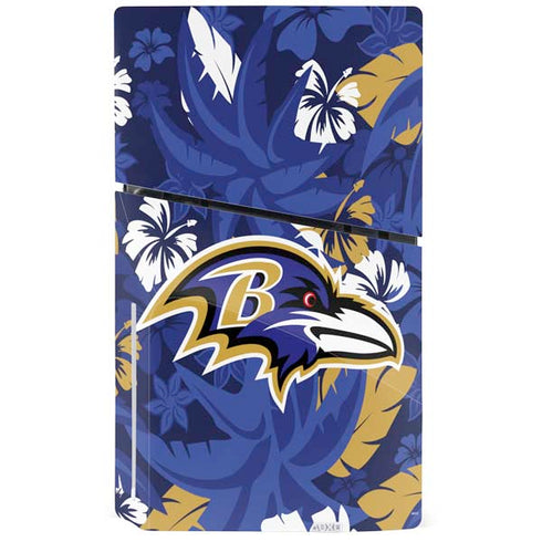 NFL Baltimore Ravens Tropical Print PS5 Slim Disk Console Skin