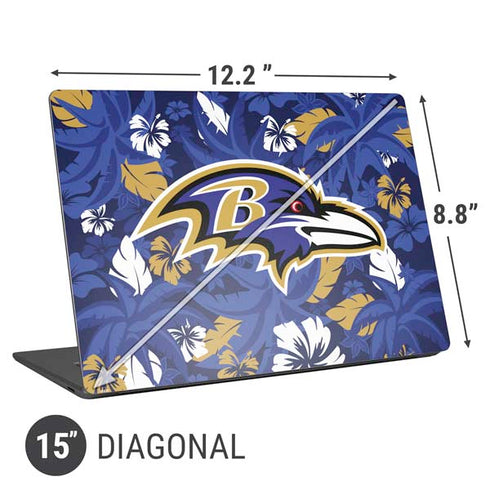 NFL Baltimore Ravens Tropical Print Universal Laptop 15in (12.2 x 8.8in) Skin