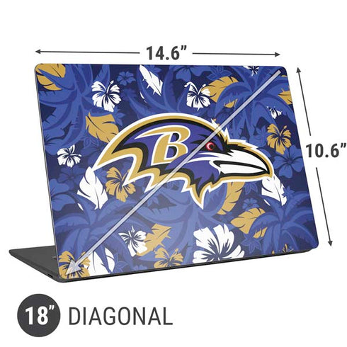 NFL Baltimore Ravens Tropical Print Universal Laptop 18in (14.6 x 10.6in) Skin