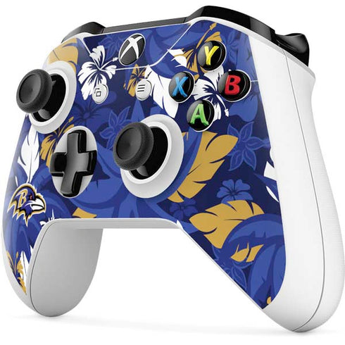 NFL Baltimore Ravens Tropical Print Xbox One S Controller Skin