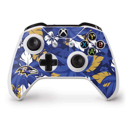 NFL Baltimore Ravens Tropical Print Xbox One S Controller Skin