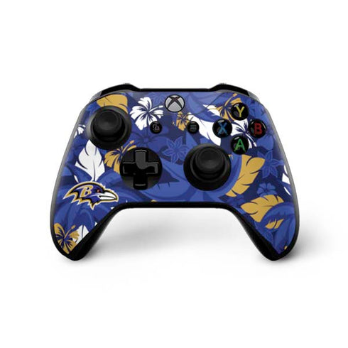 NFL Baltimore Ravens Tropical Print Xbox One X Controller Skin
