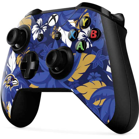 NFL Baltimore Ravens Tropical Print Xbox One X Controller Skin