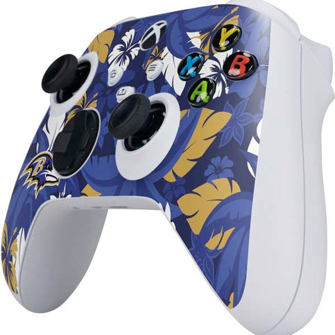 NFL Baltimore Ravens Tropical Print Xbox Series S Controller Skin