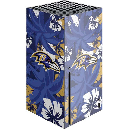 NFL Baltimore Ravens Tropical Print Xbox Series X Console Skin