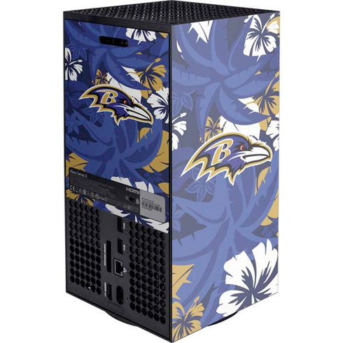 NFL Baltimore Ravens Tropical Print Xbox Series X Console Skin