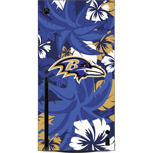 NFL Baltimore Ravens Tropical Print Xbox Series X Console Skin