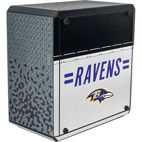 NFL Baltimore Ravens White Striped Cooler Master MasterBox Q300L Mini Tower Skin