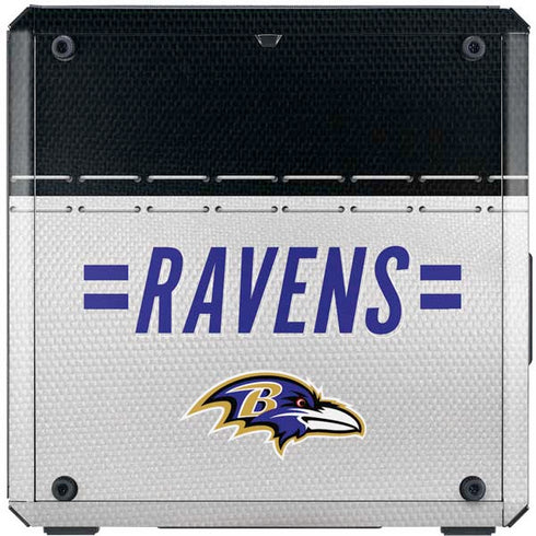 NFL Baltimore Ravens White Striped Cooler Master MasterBox Q300L Mini Tower Skin