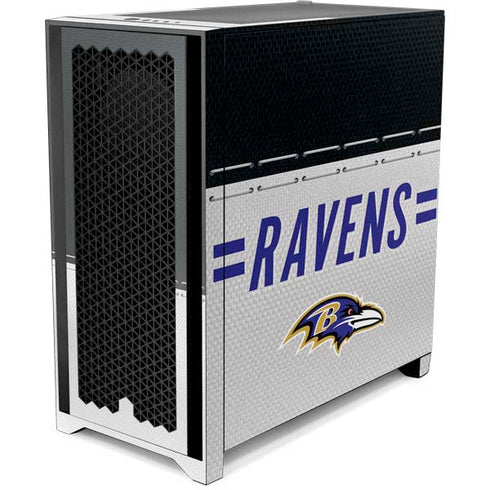NFL Baltimore Ravens White Striped Corsair 4000D Tempered Glass Mid-Tower ATX Case Skin